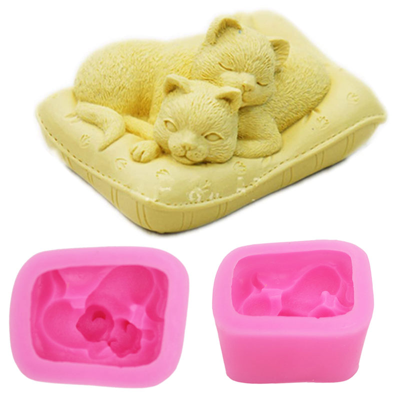 Soap Making Art - Không Dính Silicone Mèo Khuôn Mẫu