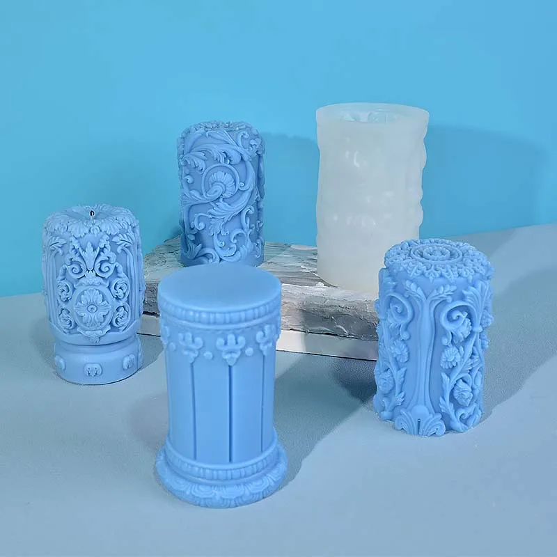 Soap Making Art - Carved Roman Column Candle Silicone Mold