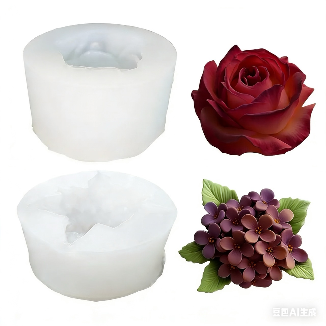 2-Piece 3D Rose and Lilac Sili - đánh giá và giá Soap Making Art
